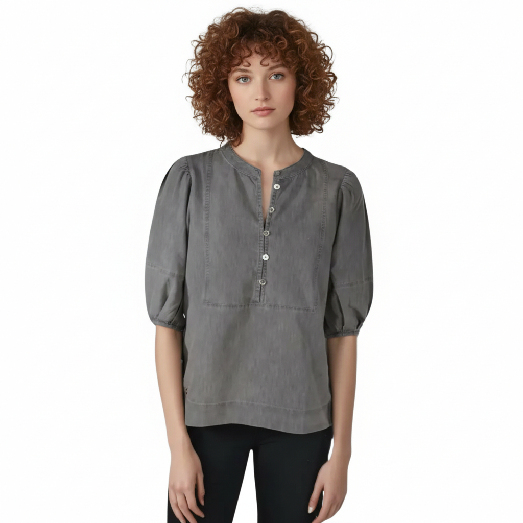 Cotton Polyester Blend Denim Top