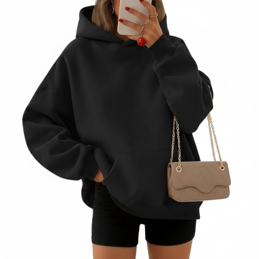 Oversized Fleece Hoodie With Pockets For Women