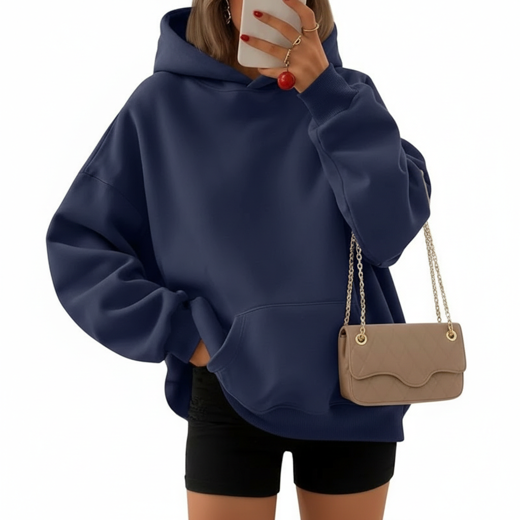 Oversized Fleece Hoodie With Pockets For Women