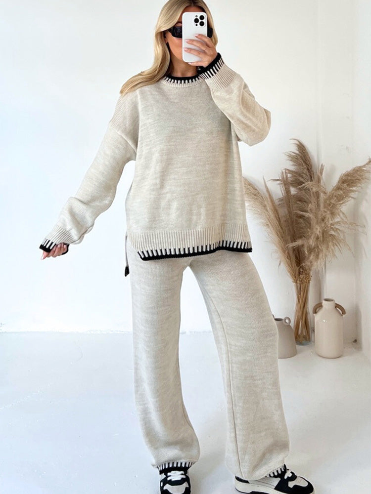 Cozy Two Piece Oversized Knitted Lounge Set-Cozy Knit Sets