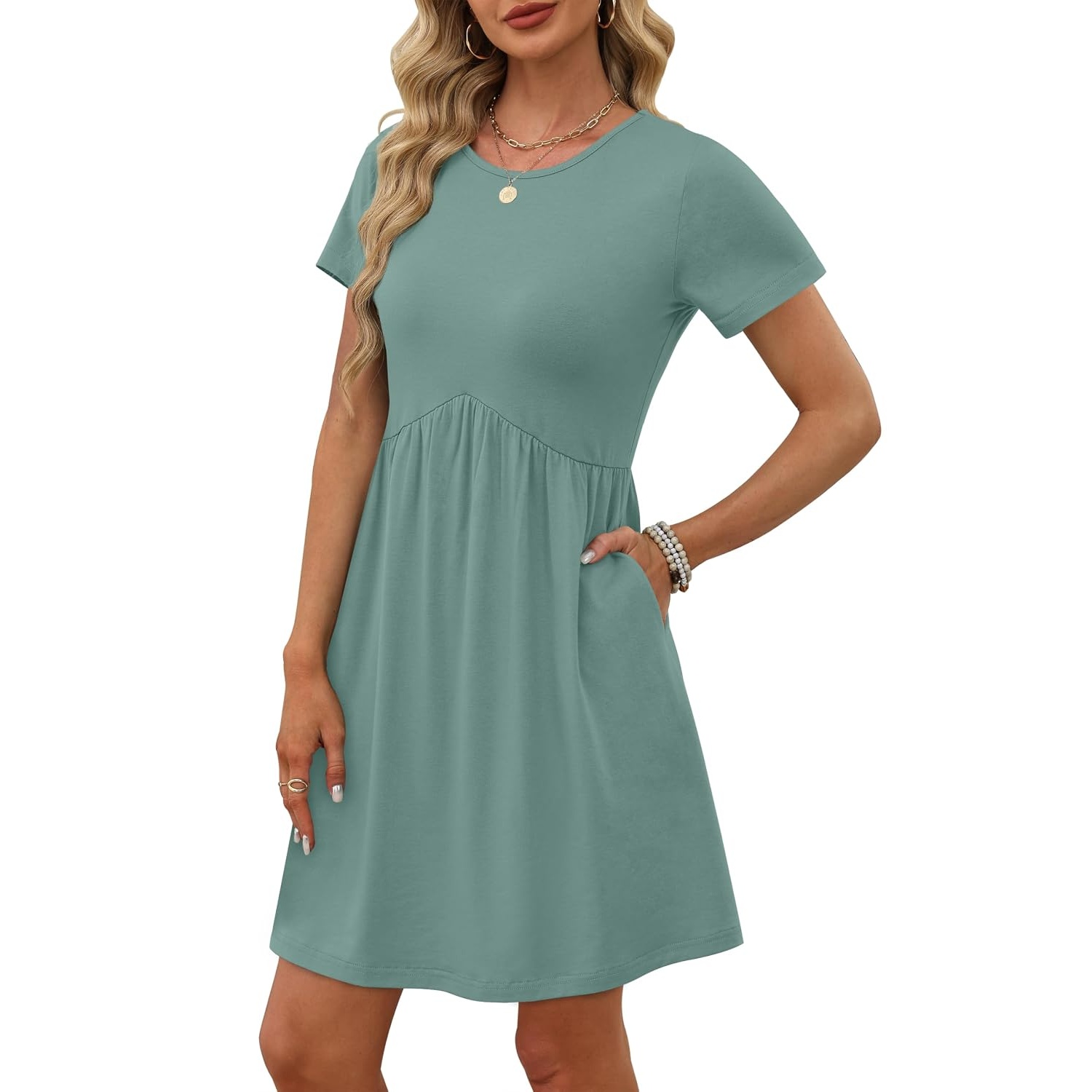 Casual Spring Empire Maternity Short Sleeve Dress For Women