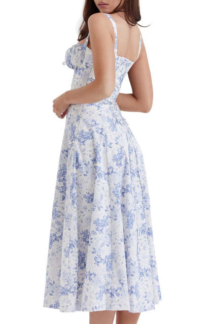 Floral Bustier Midriff Design Shaper Dress-Cozy Knit Sets