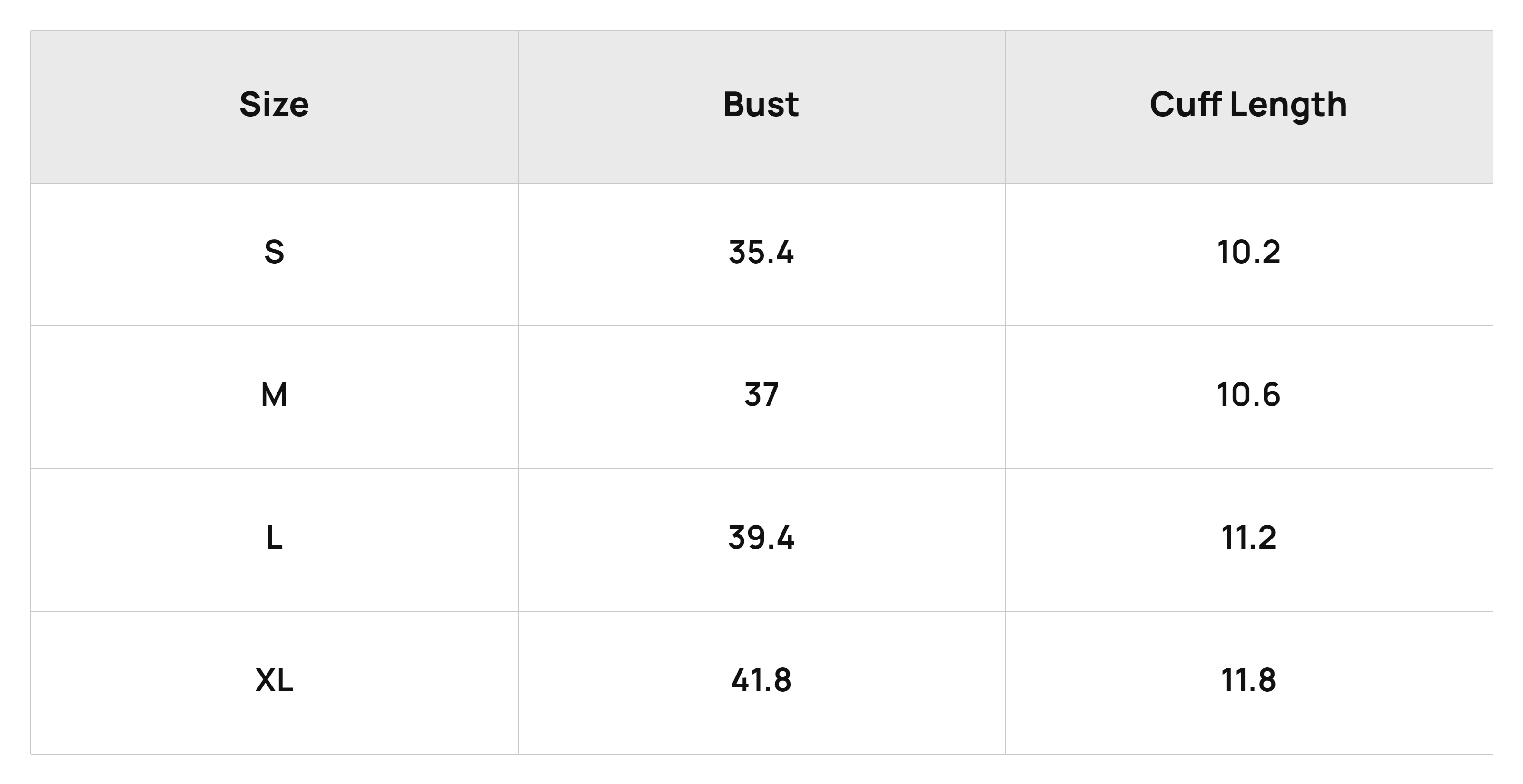 Size Chart