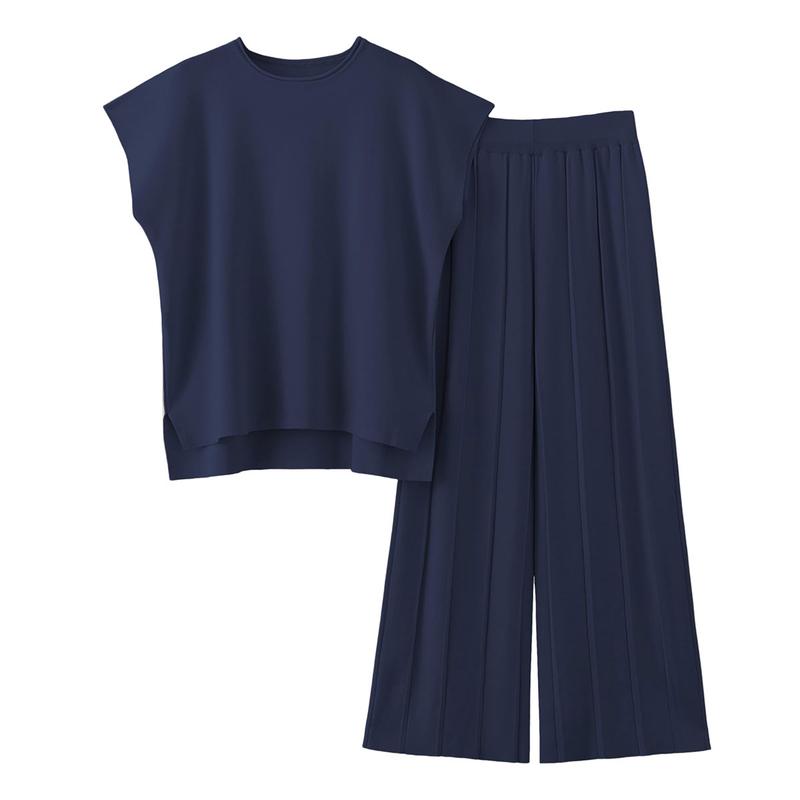 Casual Pleated Set Cap Sleeve Lounge For Women