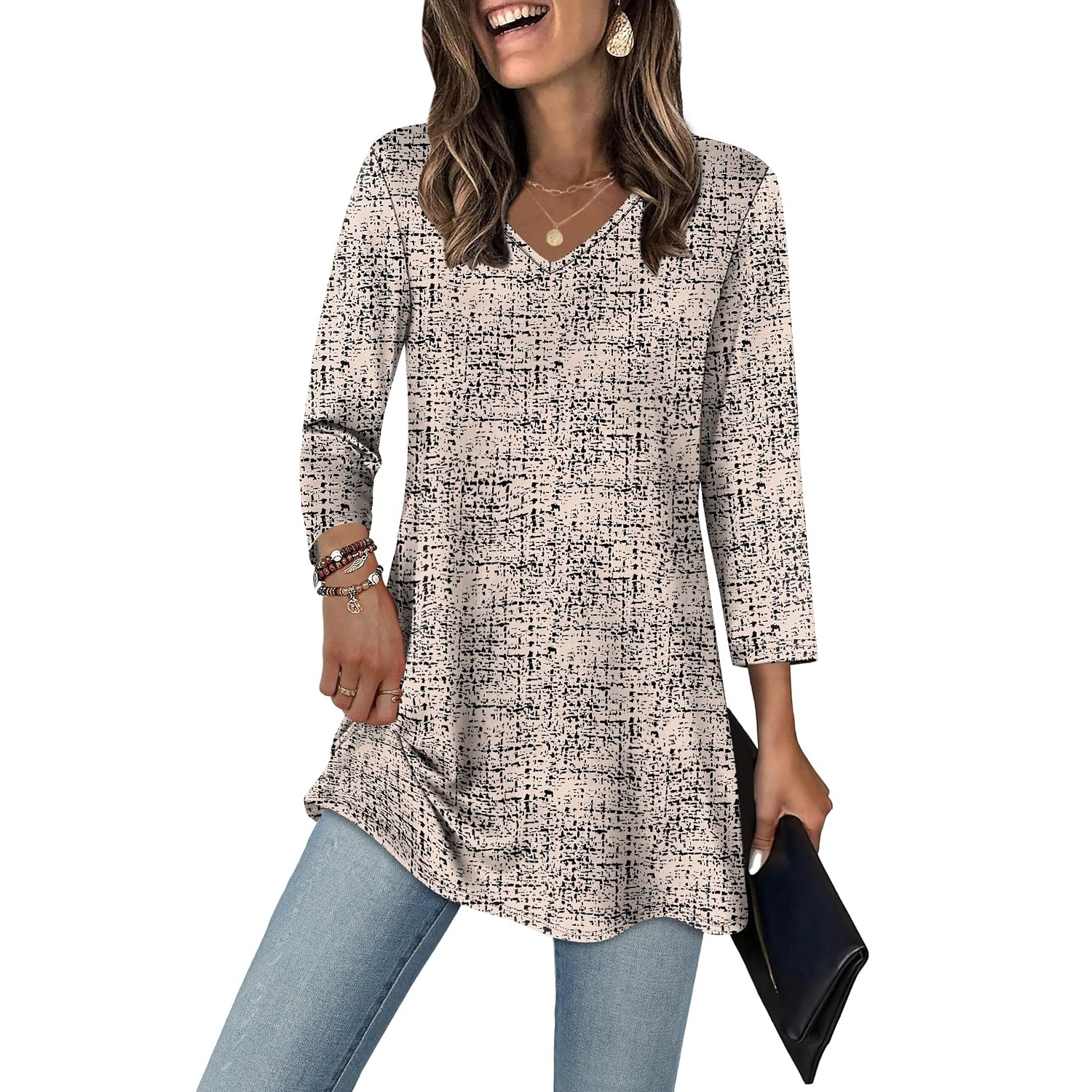 Casual Loose Sleeve Dressy Casual Tunic Tops For Women