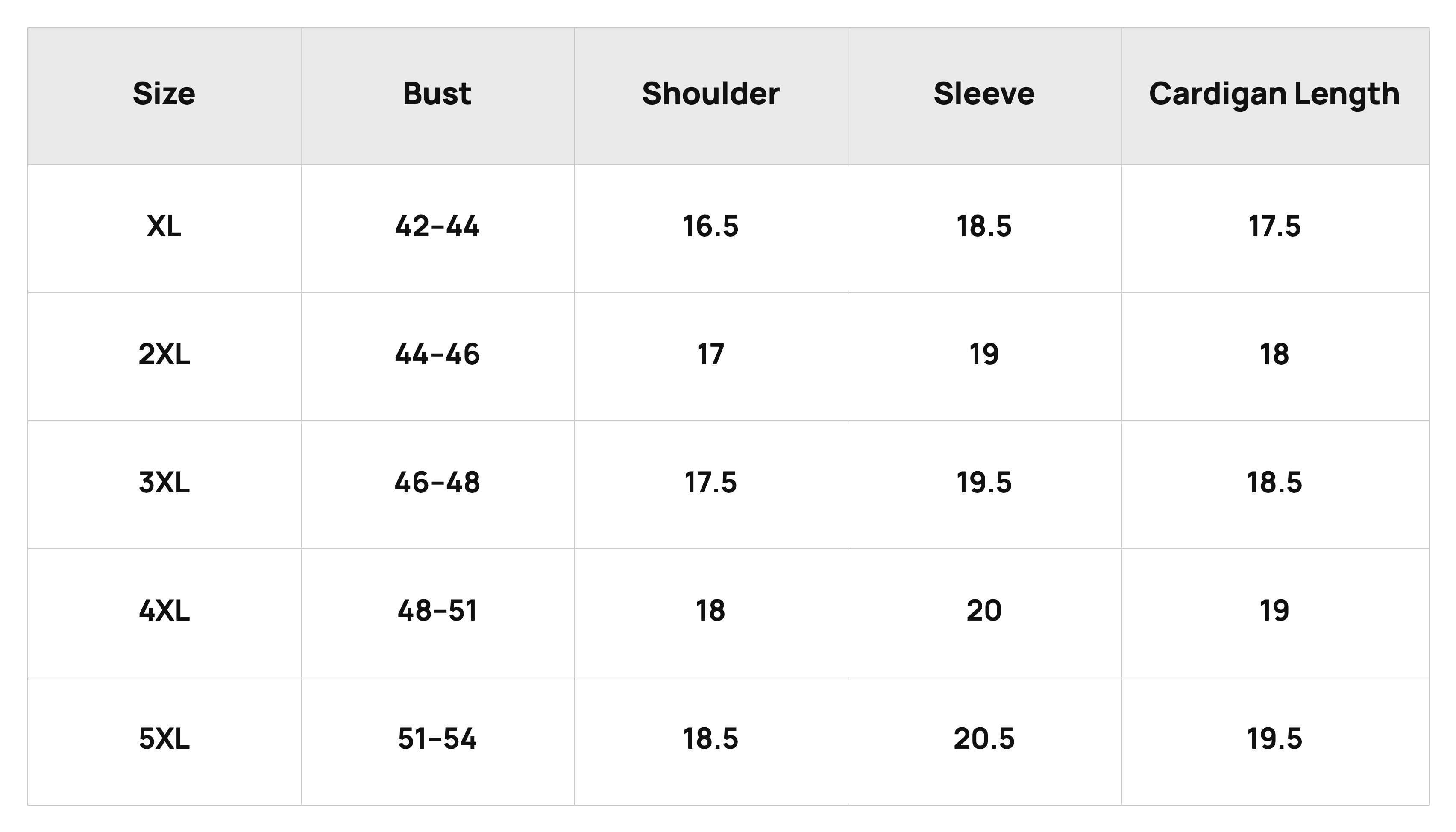 Size Chart