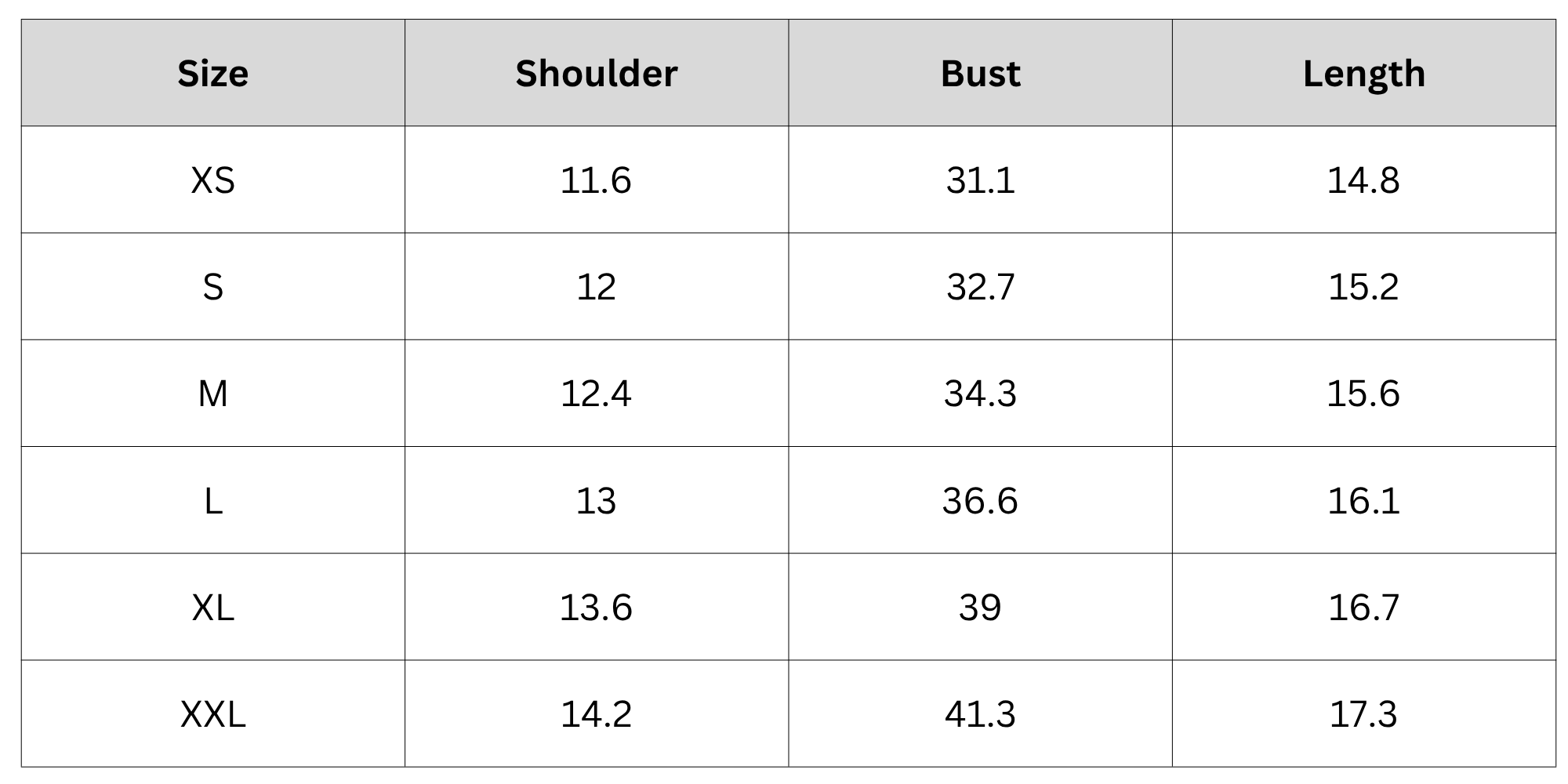 Size Chart