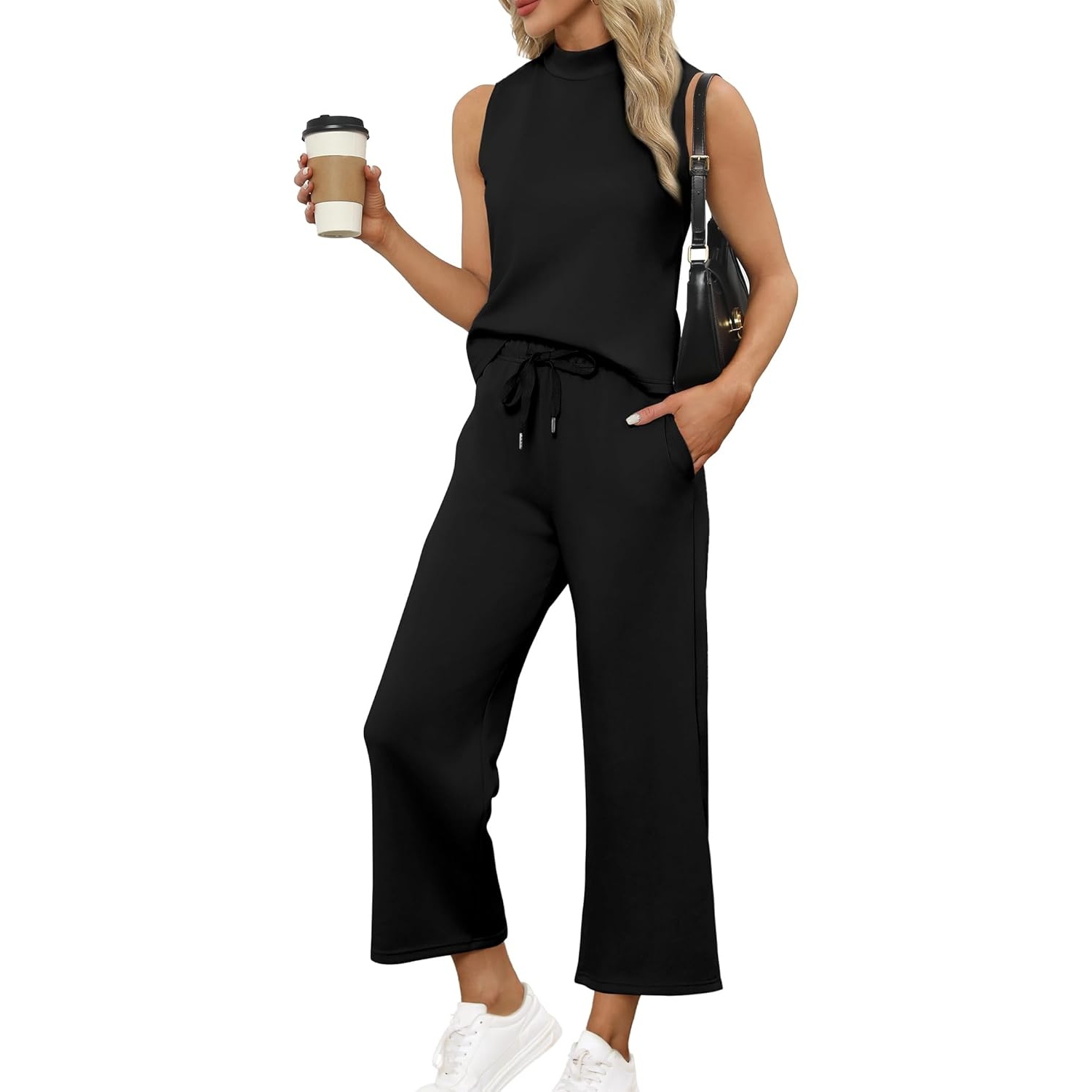 Vacation Two Piece Outfit Wide Leg Pants