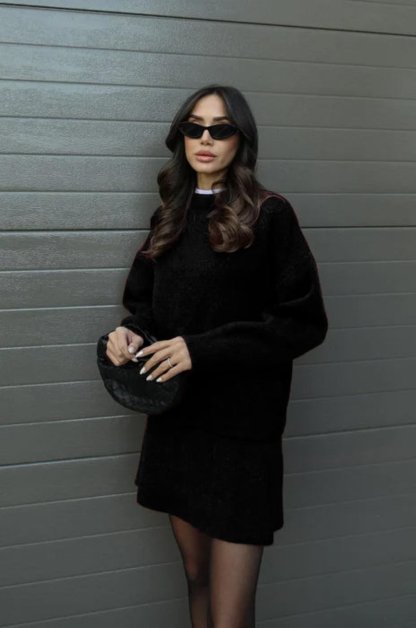 Casual Cozy Knit Skirt Suit-Cozy Knit Sets