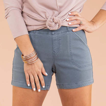 Stretch Twill Shorts-Cozy Knit Sets