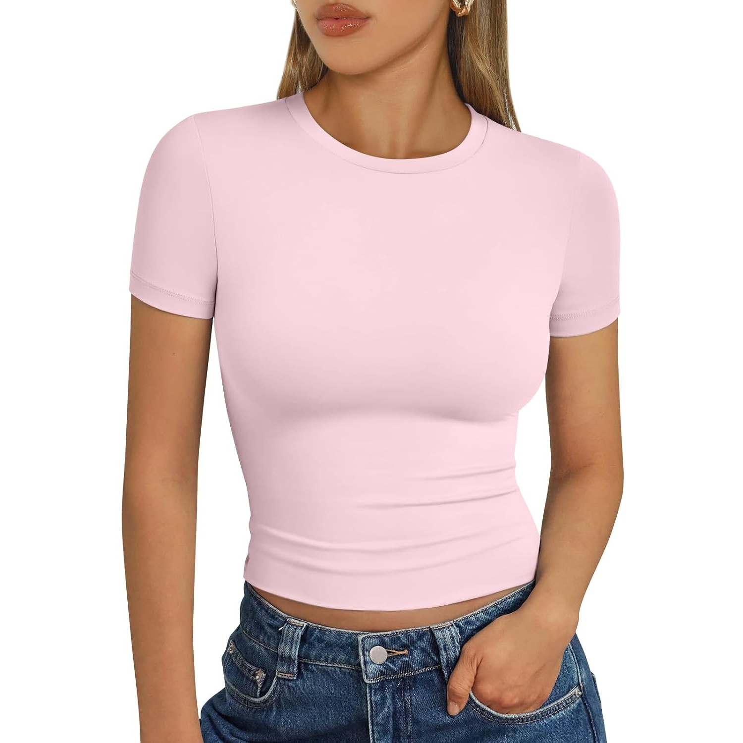 Casual Buttery Soft Short Sleeve T Shirt For Women