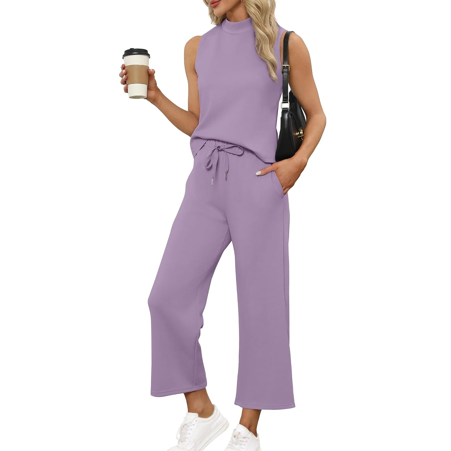 Vacation Two Piece Outfit Wide Leg Pants