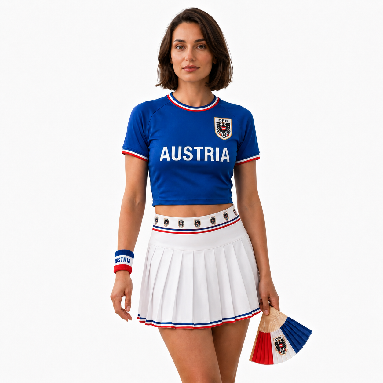 FIFA 2026 Austria Football Themed Two Piece Skirt Set For Women