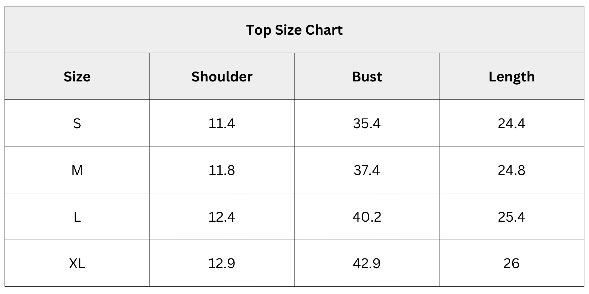 Size Chart