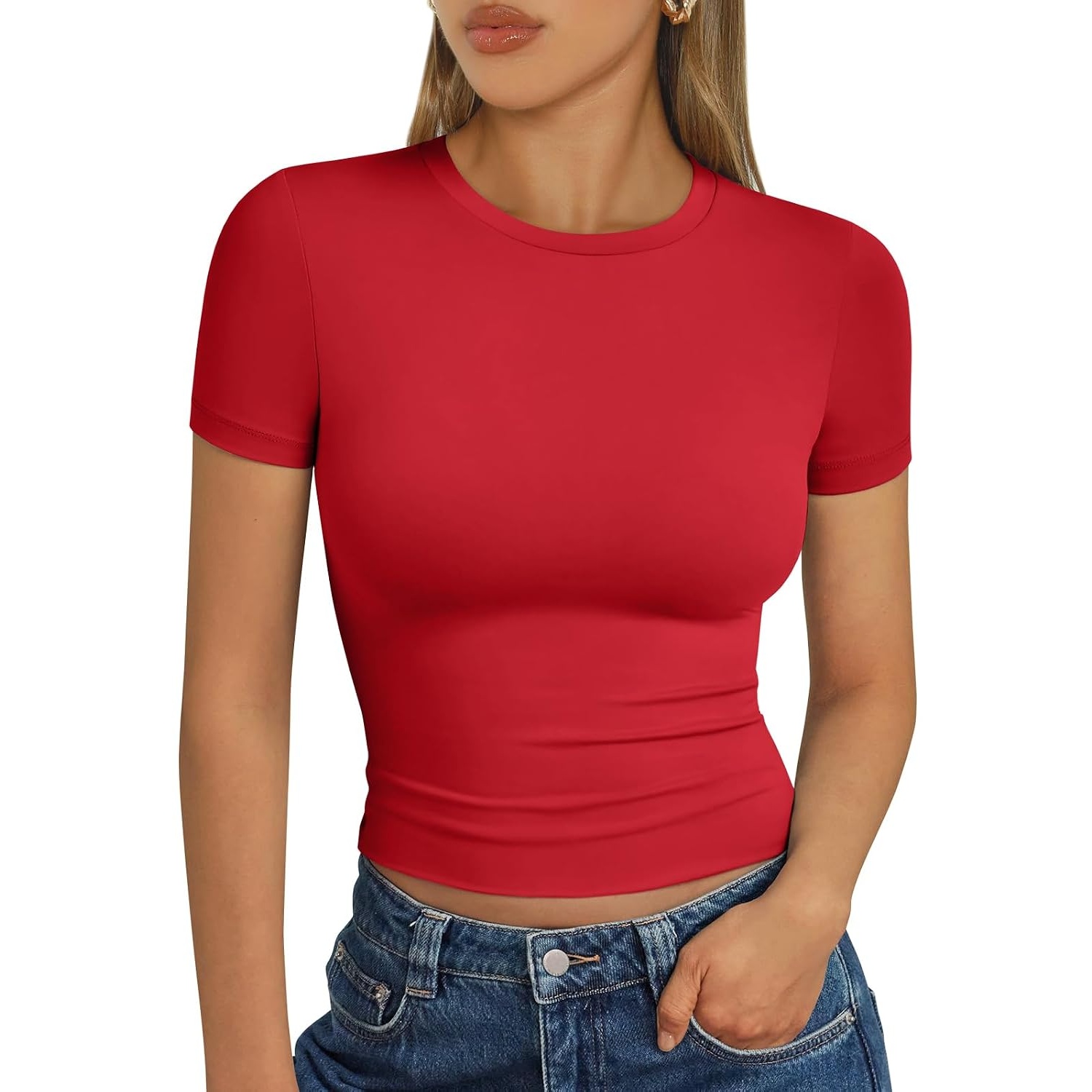 Casual Buttery Soft Short Sleeve T Shirt For Women