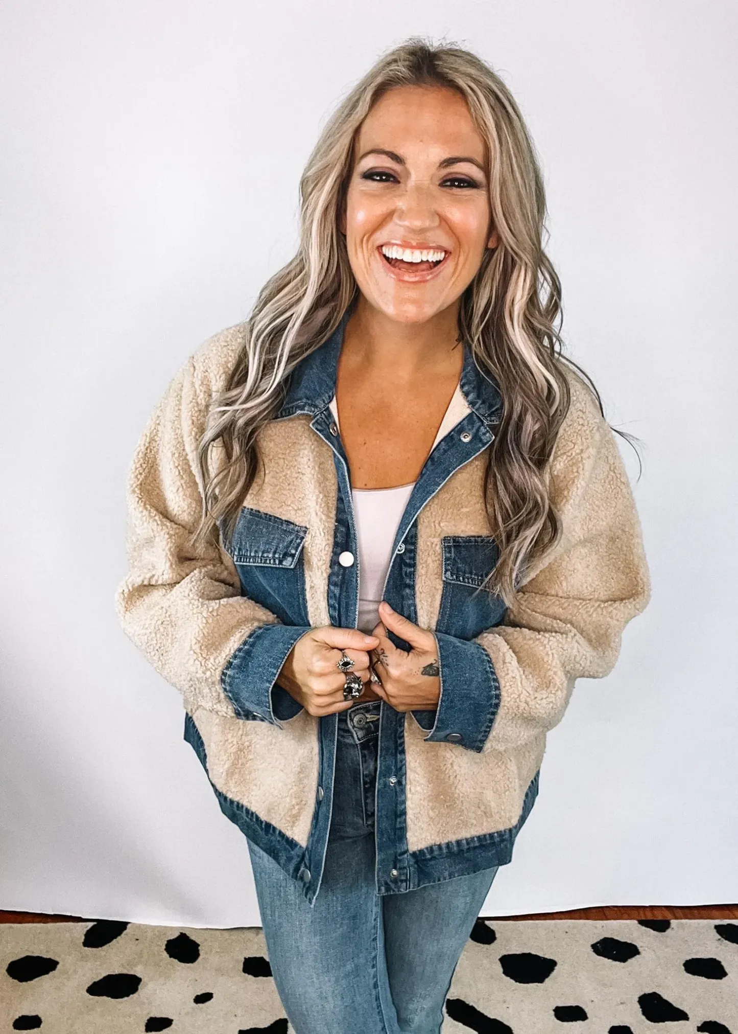 Denim Trim Fleece Jacket