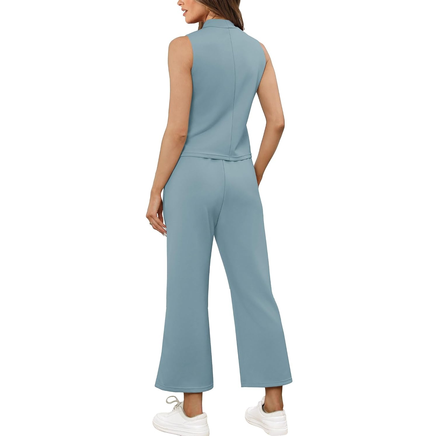 Vacation Two Piece Outfit Wide Leg Pants