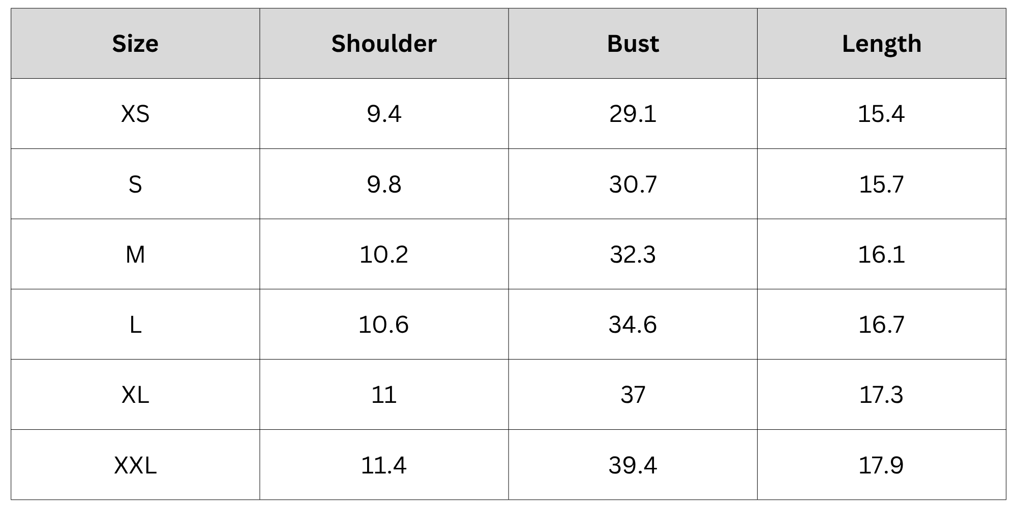 Size Chart