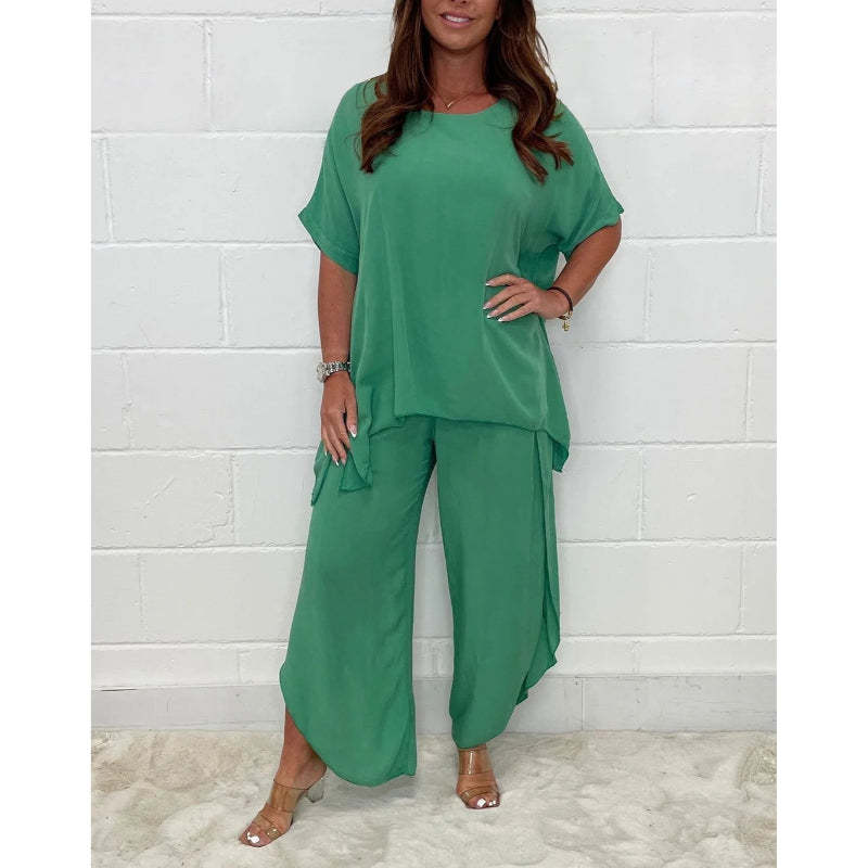 2 Piece Floaty Sleeved Trouser Set-Cozy Knit Sets