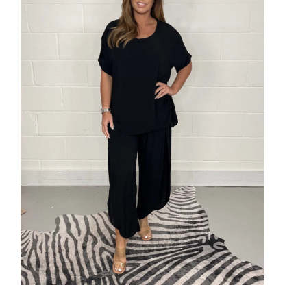 2 Piece Floaty Sleeved Trouser Set-Cozy Knit Sets