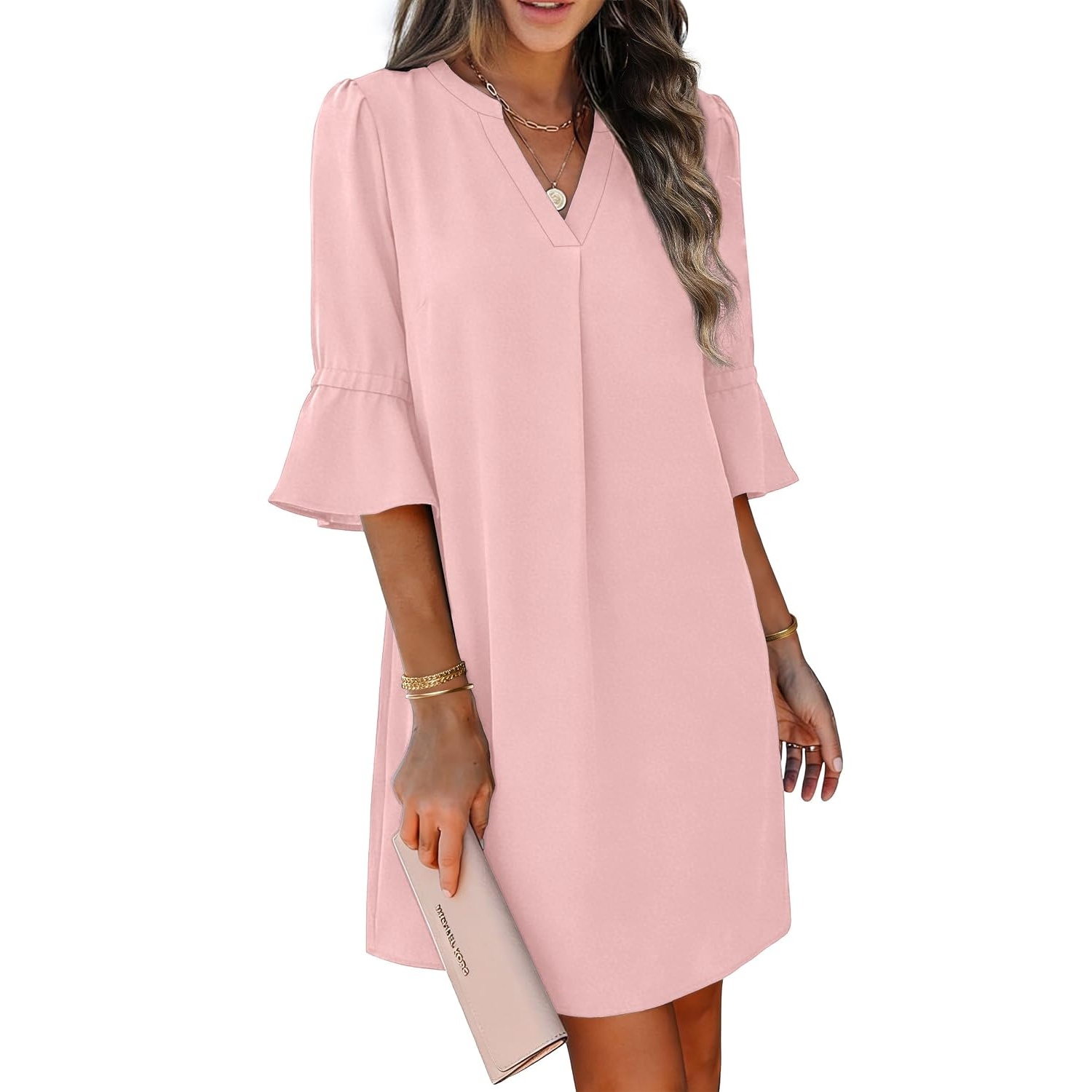 Loose Ruffle Summer Sleeve Dress With Pocket For Women