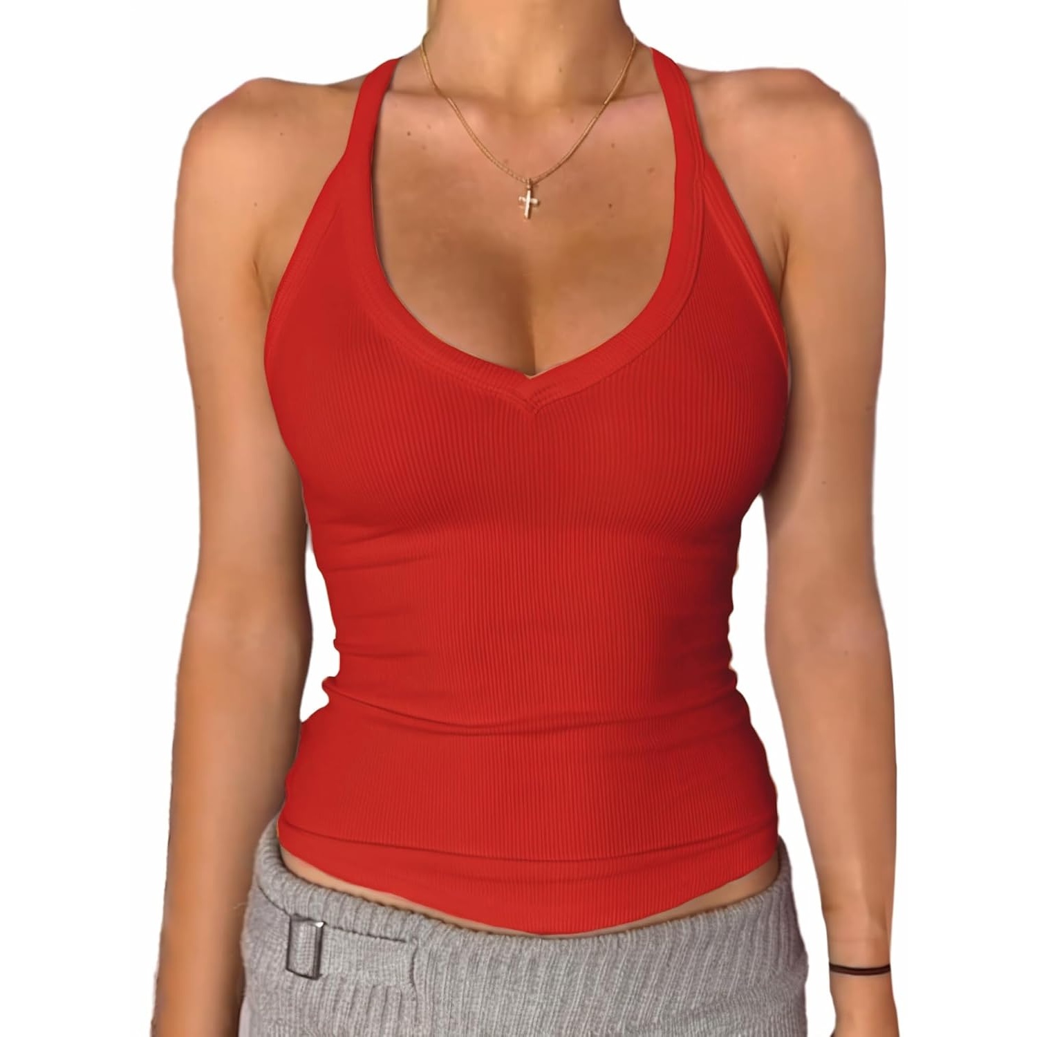 Fitted Basic Cami Tank Top For Women