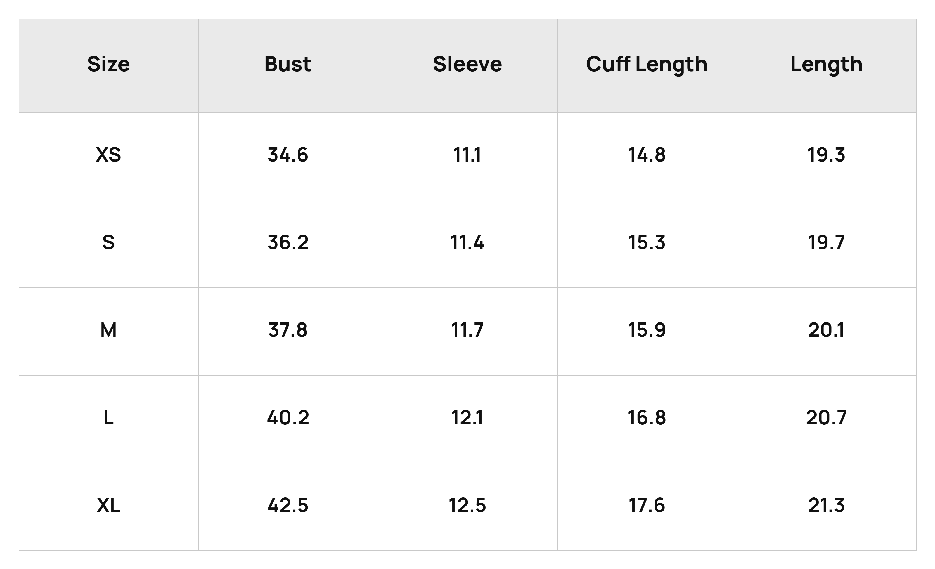 Size Chart