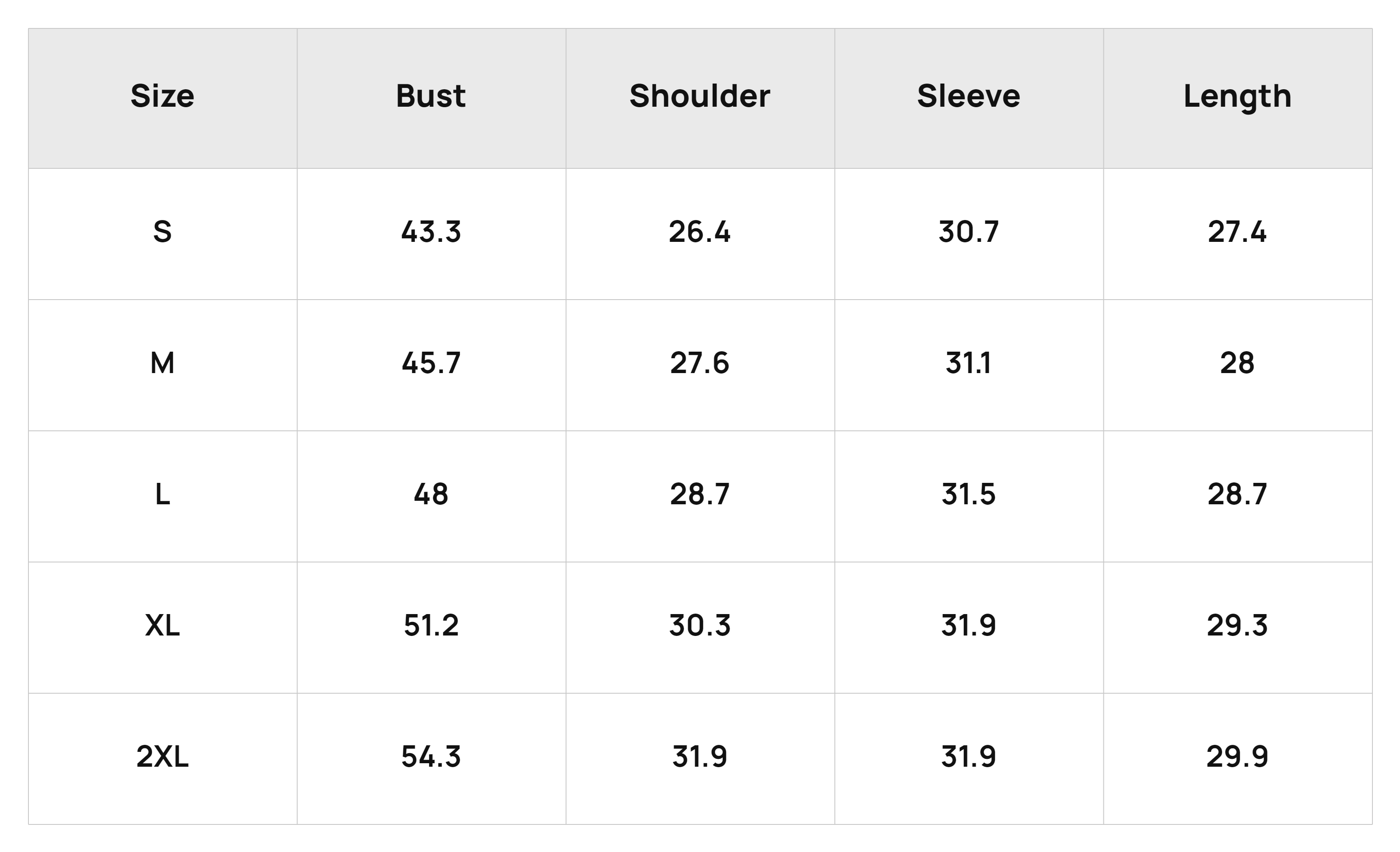 Size Chart