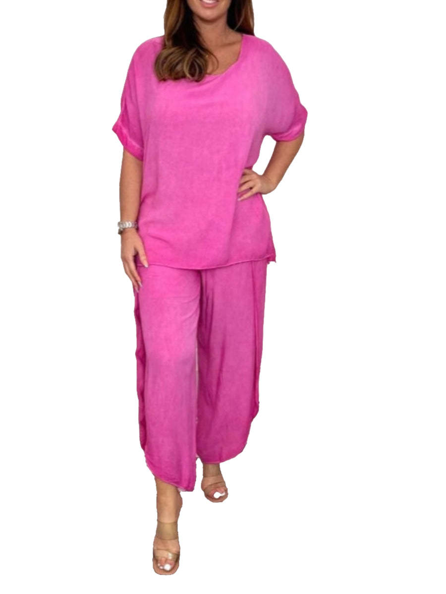 2 Piece Floaty Sleeved Trouser Set-Cozy Knit Sets