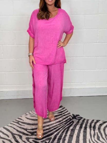 2 Piece Floaty Sleeved Trouser Set-Cozy Knit Sets