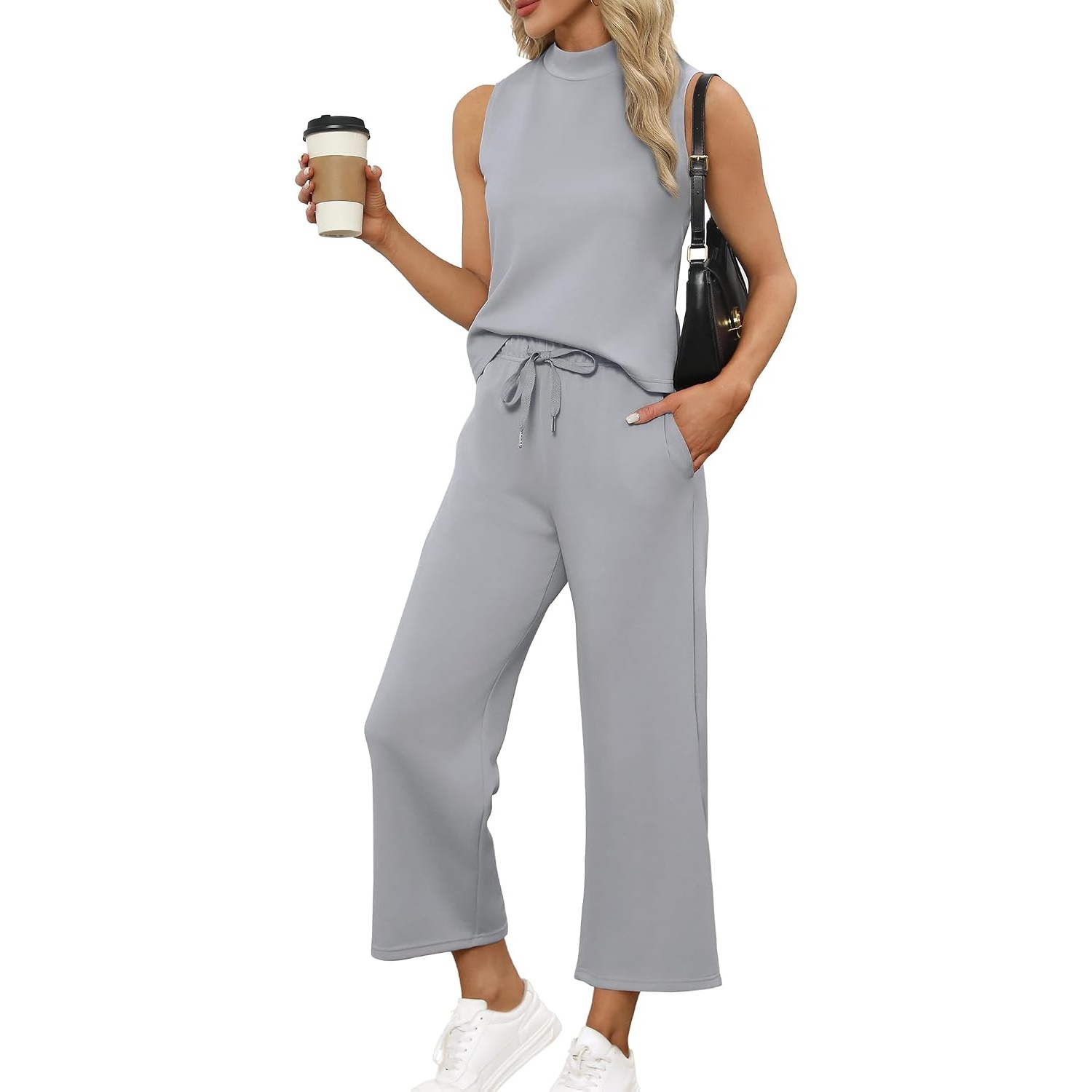 Vacation Two Piece Outfit Wide Leg Pants
