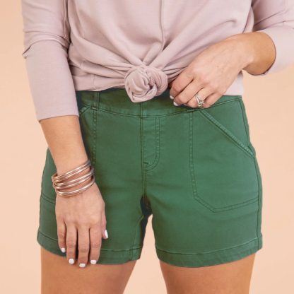 Stretch Twill Shorts-Cozy Knit Sets