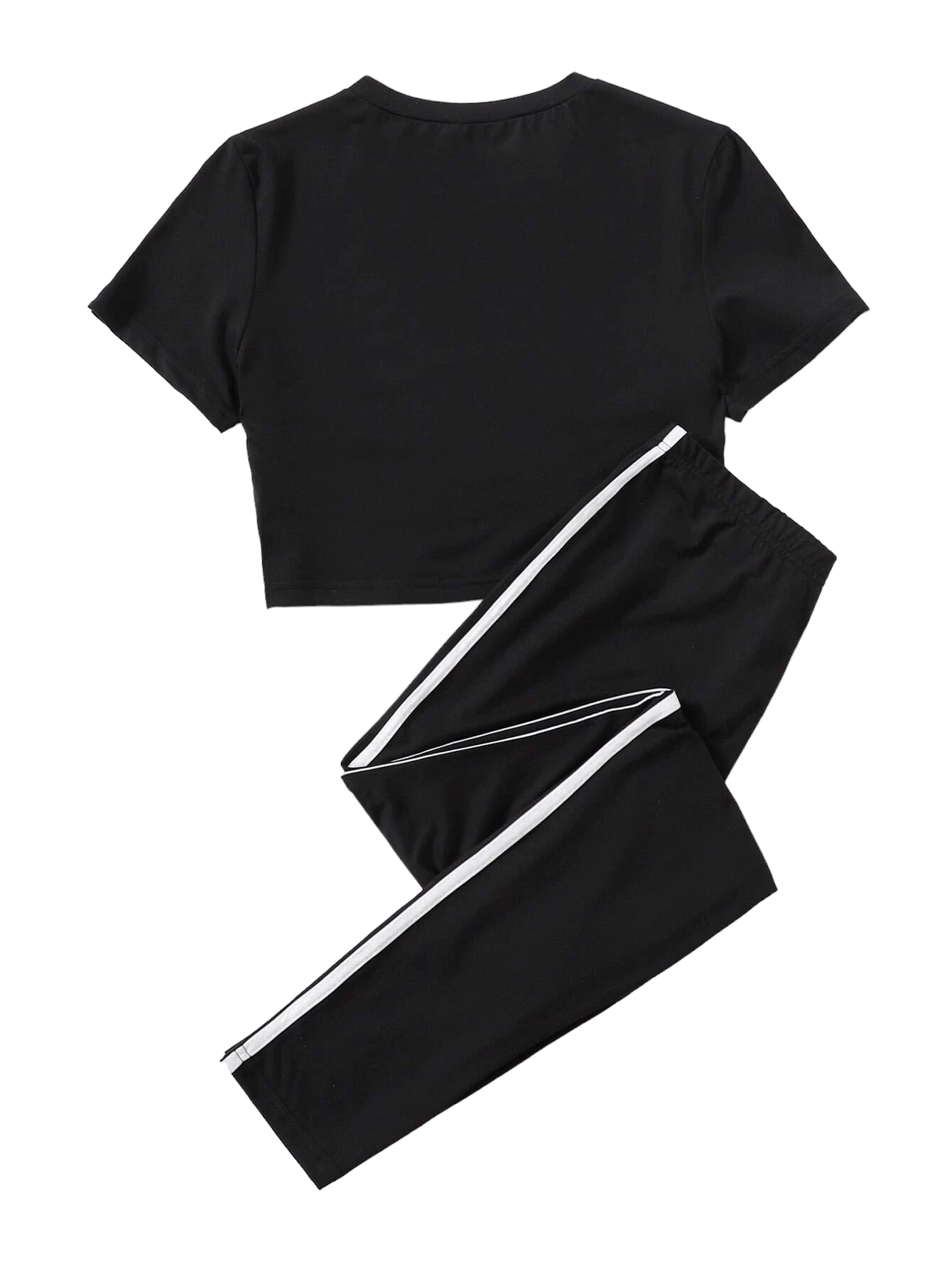 Striped Side Lounge Set-Cozy Knit Sets