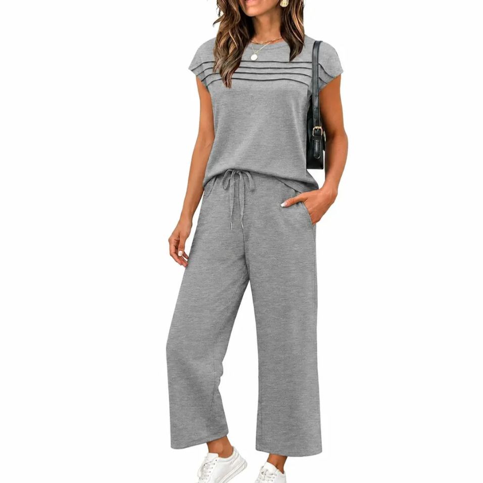 Womens Summer Spring Cap Sleeve Lounge Matching Sets