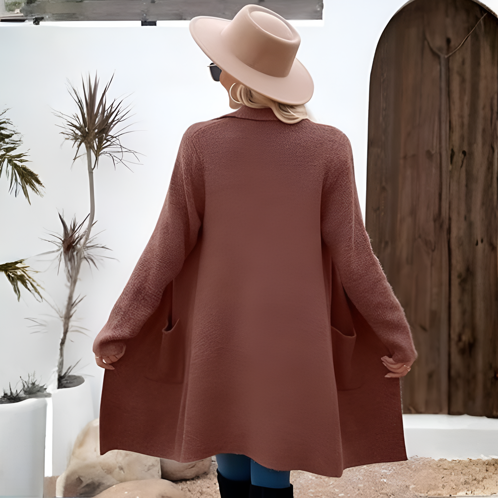 Long Open Front Cardigan Coat for WomenLong Open Front Cardigan Coat for Women - Image 8