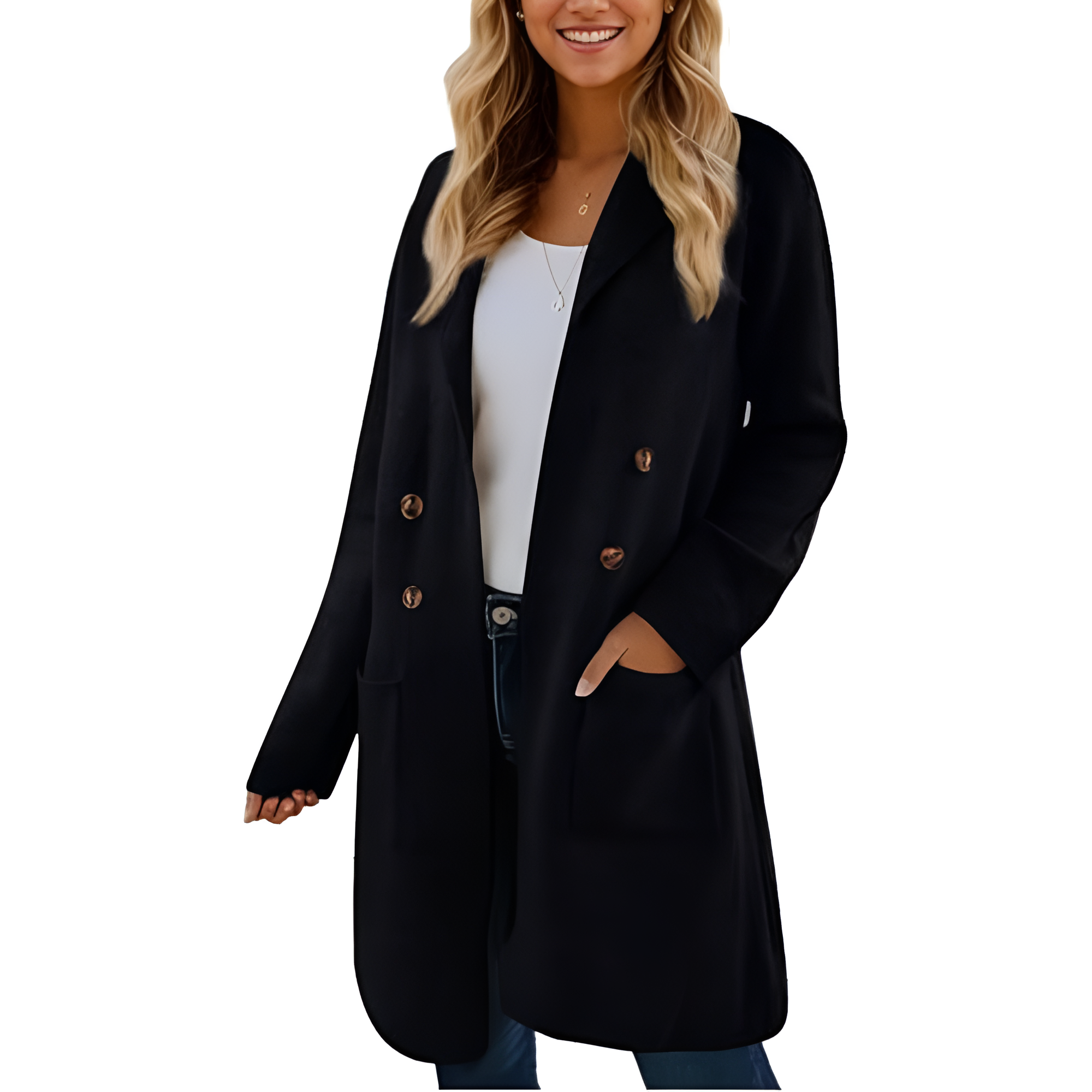 Long Open Front Cardigan Coat for Women