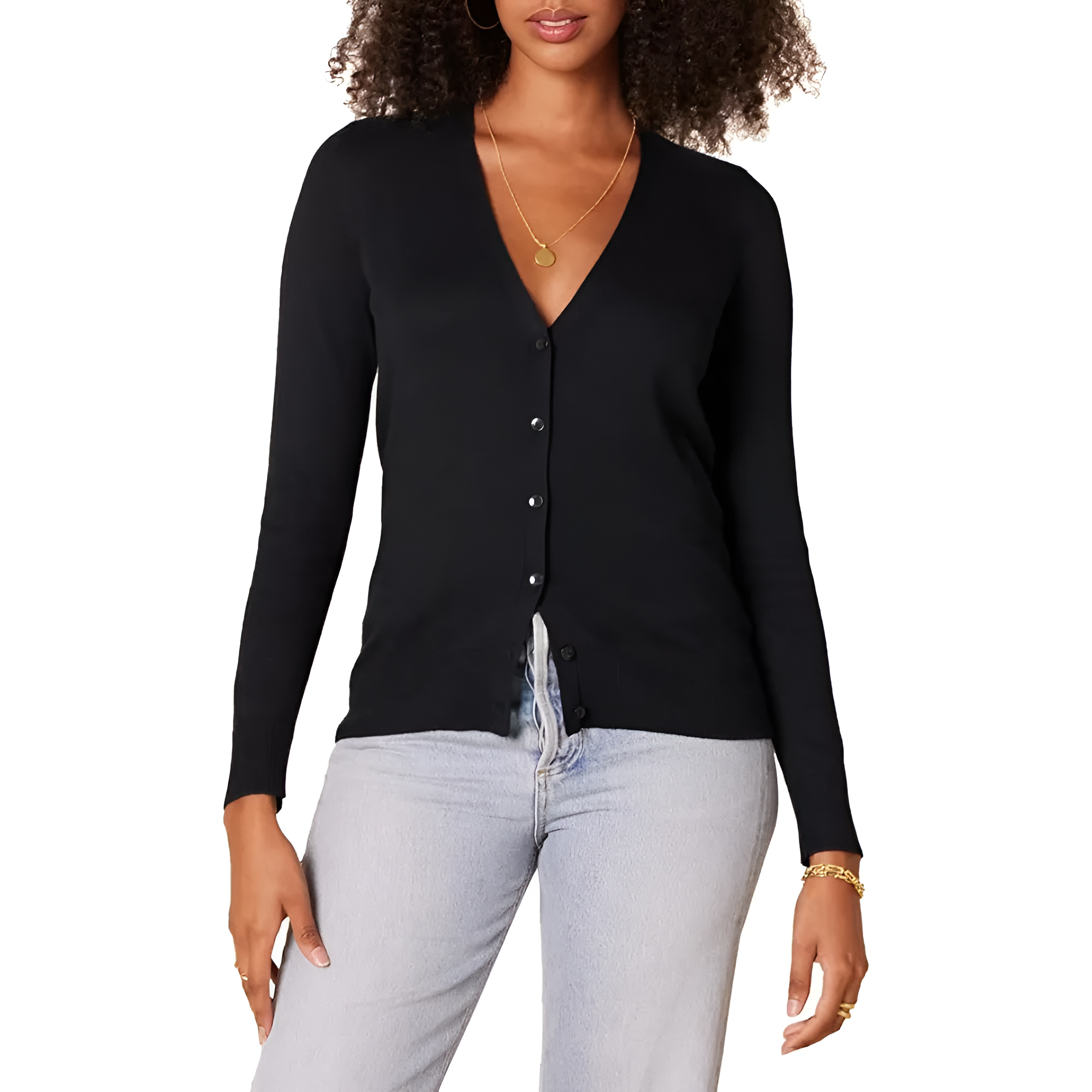 Lightweight V Style Button Cardigan Sweater