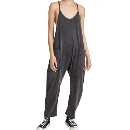 Wide Length Jumpsuit With Pockets-Cozy Knit Sets