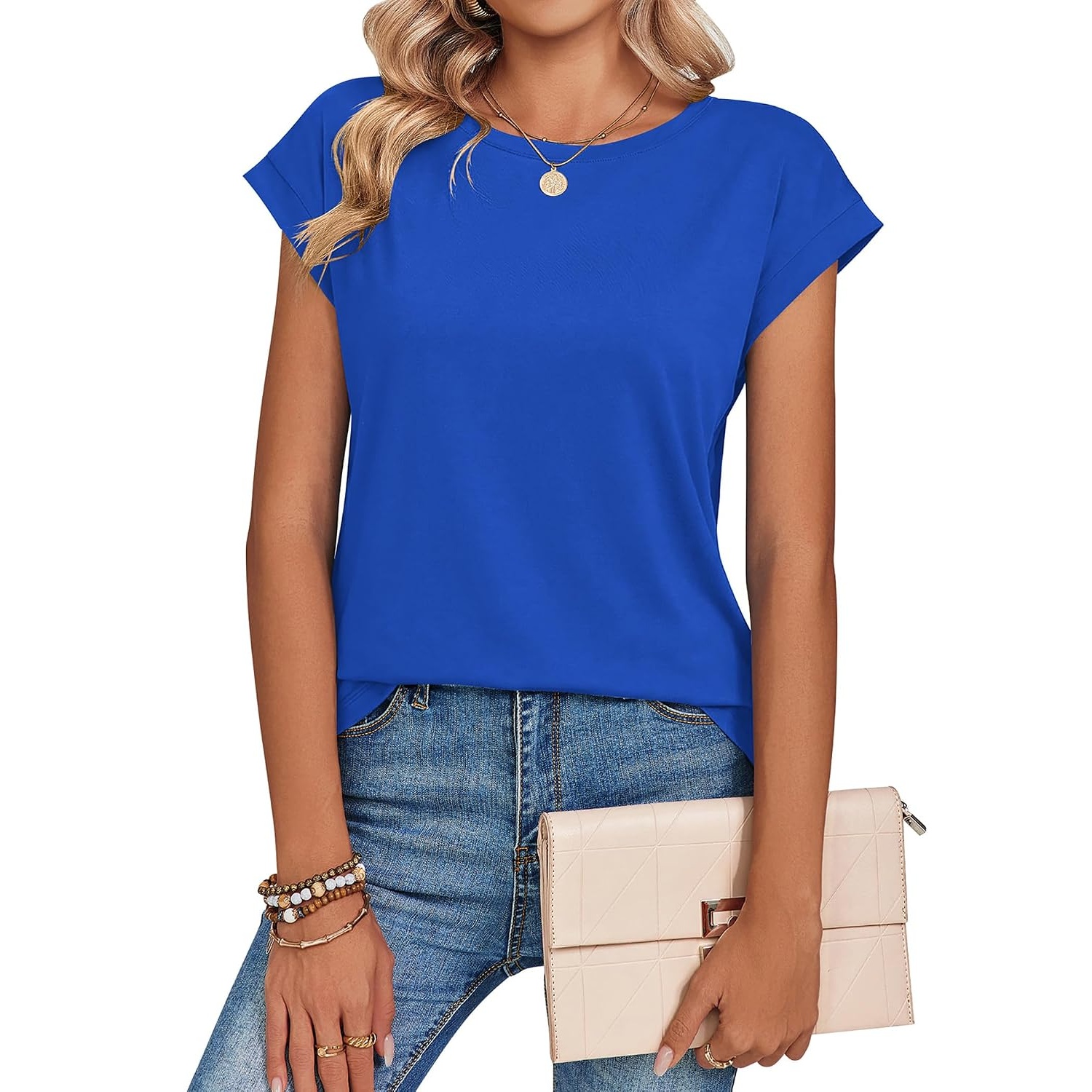 Casual Summer Sleeve Cap Sleeve Shirts For Women
