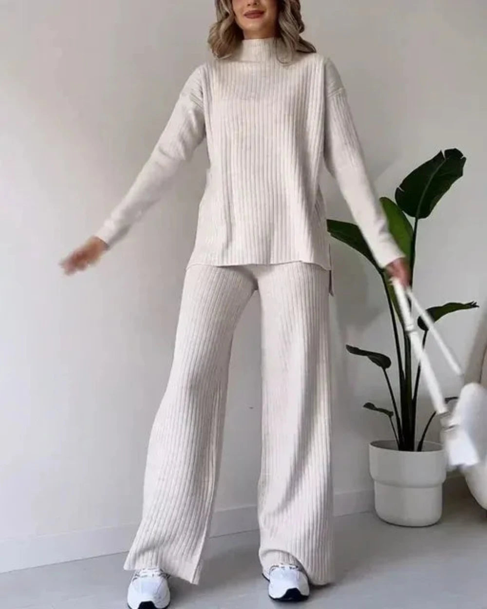 Two Piece Cozy Knit Sweater And Pants Set-Cozy Knit Sets
