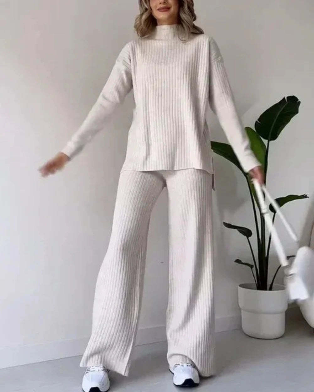 Two Piece Cozy Knit Sweater And Pants Set-Cozy Knit Sets