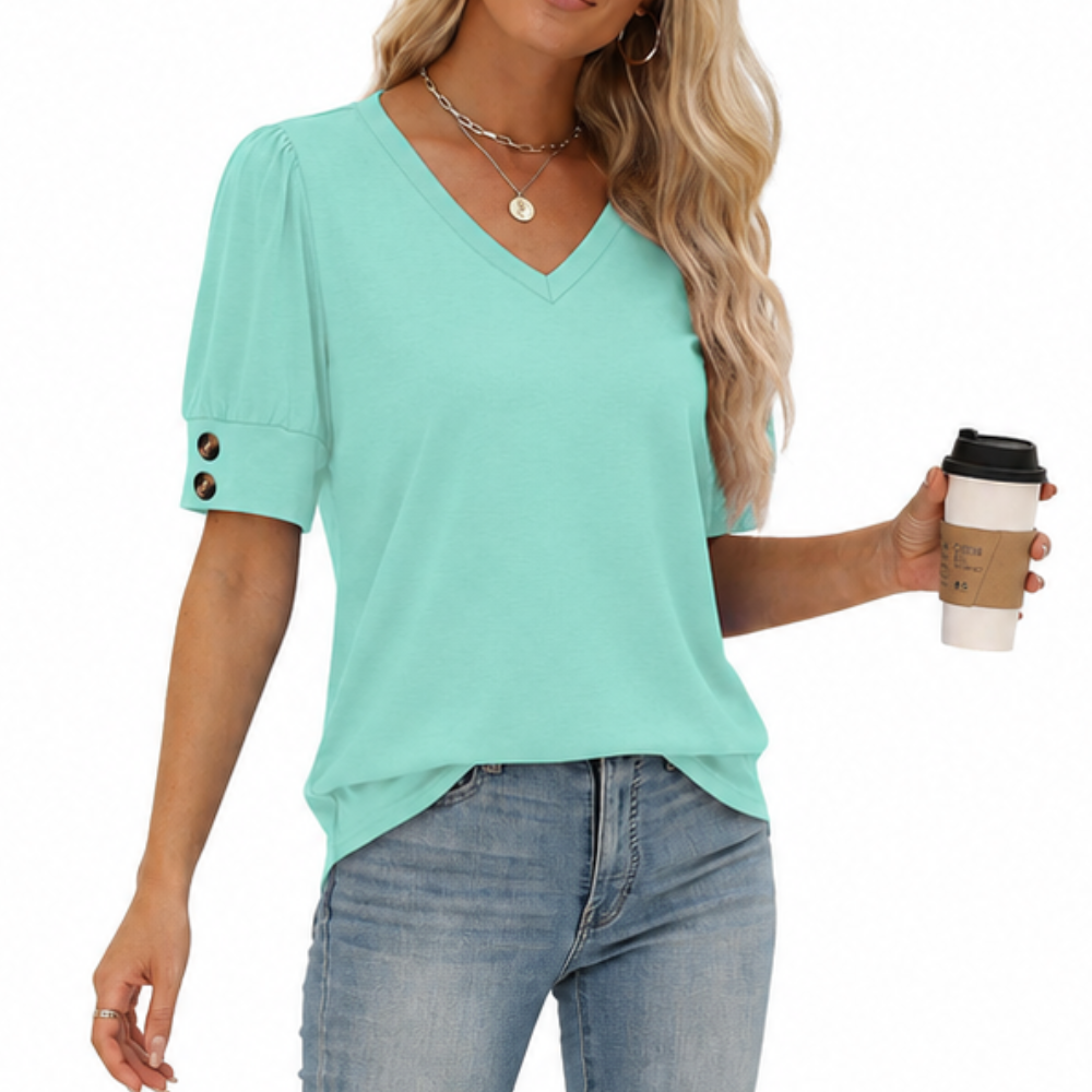 Casual Loose Fit Short Sleeve Shirt For Women