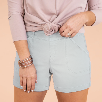 Stretch Twill Shorts-Cozy Knit Sets