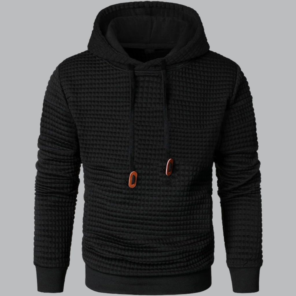 Long Sleeve Pullover Patchwork Plaid Jacquard Hoodie