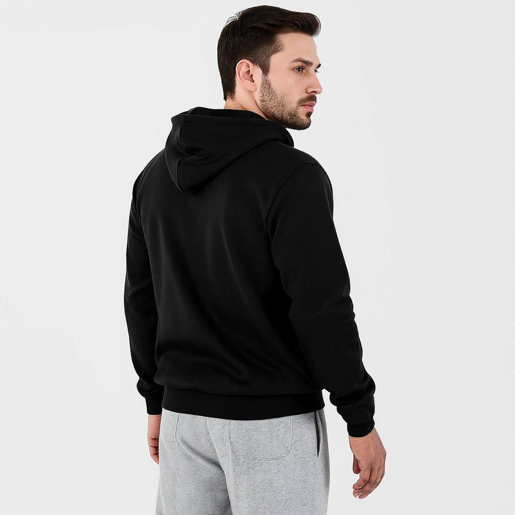 Men Slim Fit Zip Up Hoodie With Lightweight Fabric And Long Sleeves