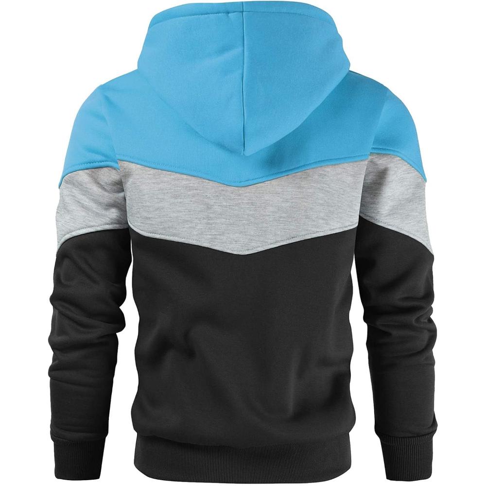 Men Color Block Pullover Hoodie