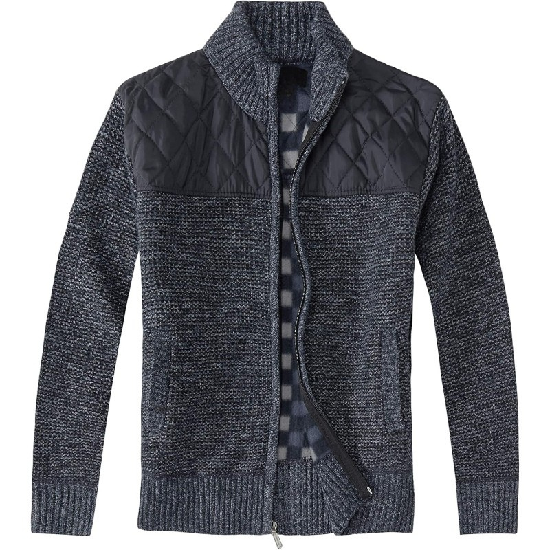Full Zip Knit Cardigan With Lining