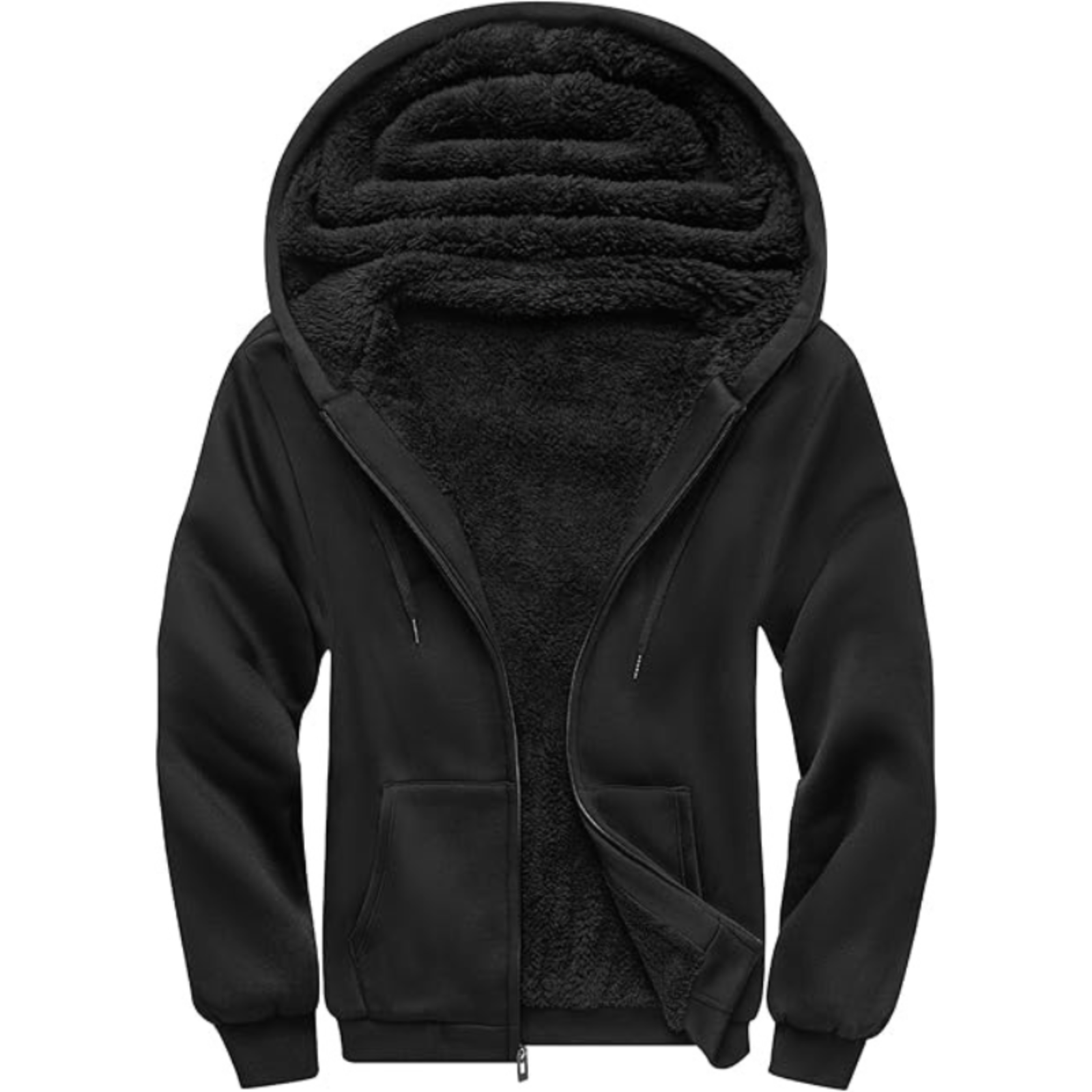 Heavyweight Sherpa Lined Zip Hoodie For Men