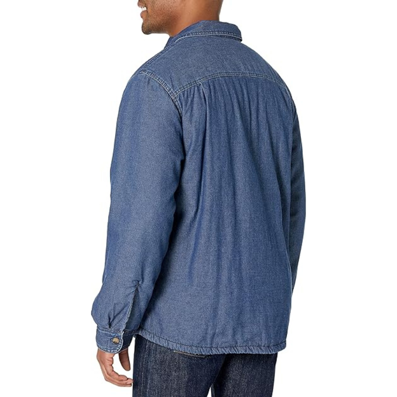 Long Sleeve Sherpa Lined Flannel Shirt For Men