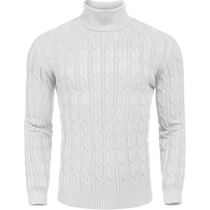 Casual Slim Fit Sweater With Twisted Knitted Design For Men